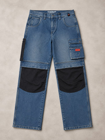 👖 Regaloz Utility Cargo Denim Jeans