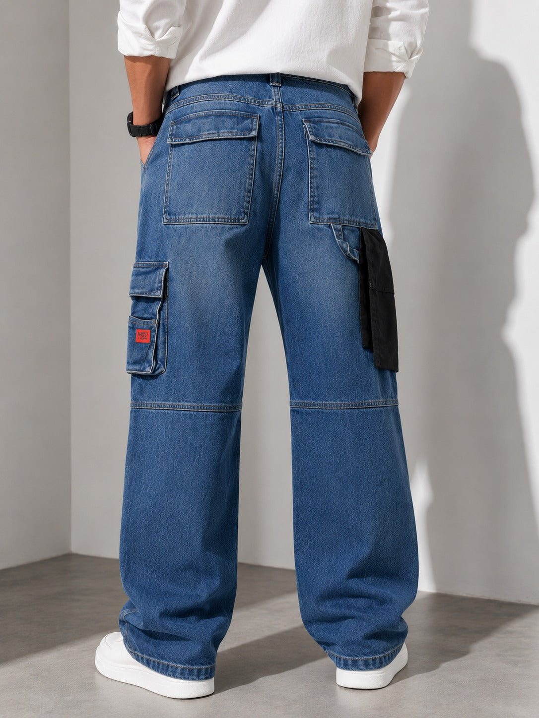 👖 Regaloz Utility Cargo Denim Jeans