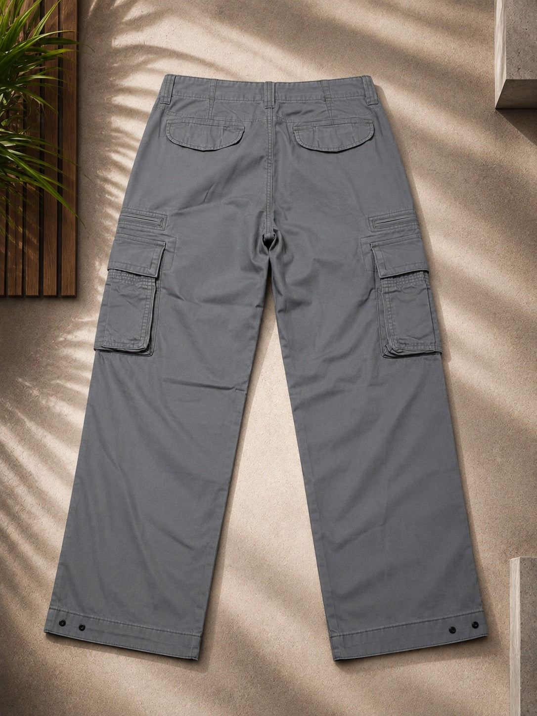 Regaloz Urban Utility Cargo Pants — Grey