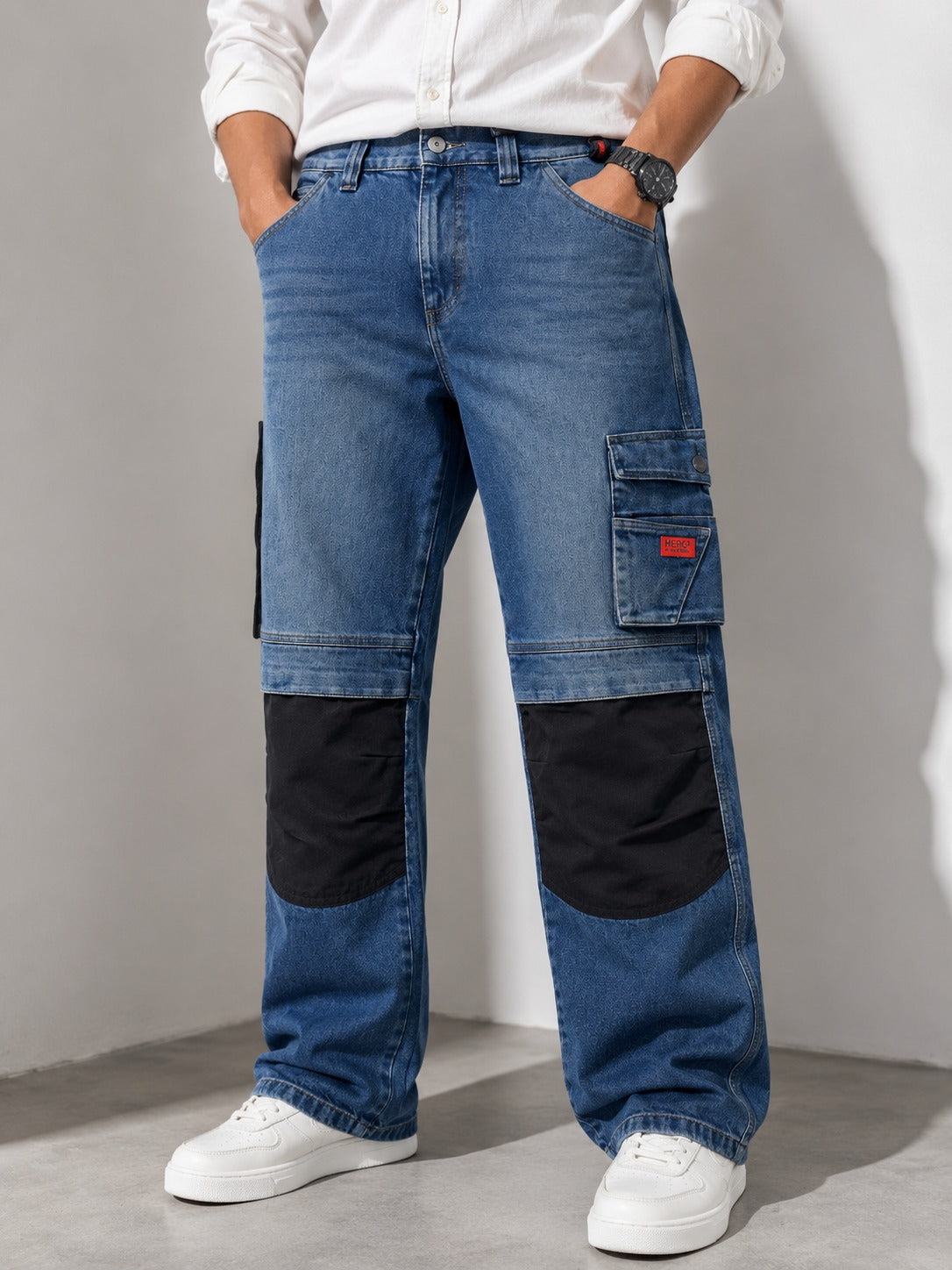 👖 Regaloz Utility Cargo Denim Jeans