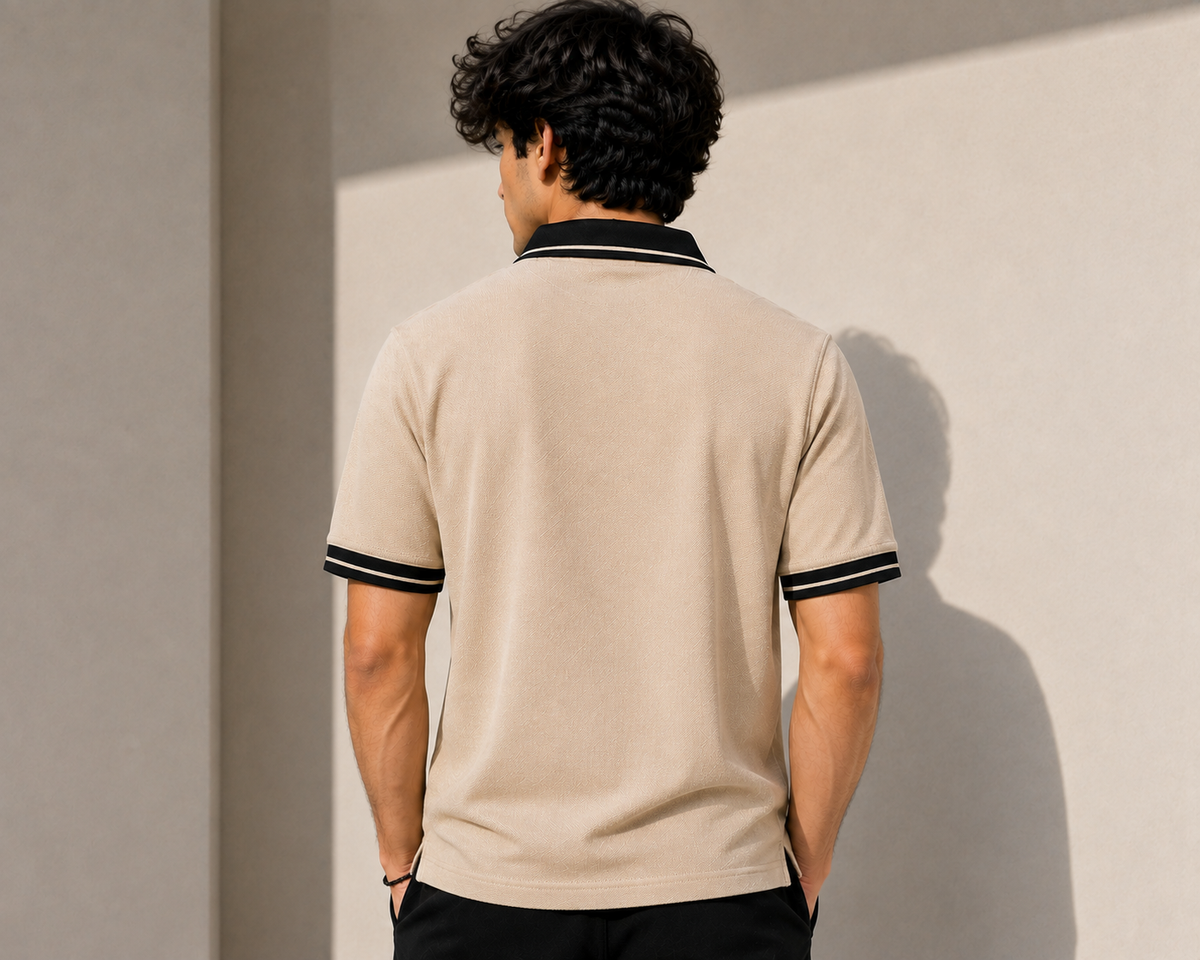Regaloz Streetline Polo BEIGE Fit Classic Shirt