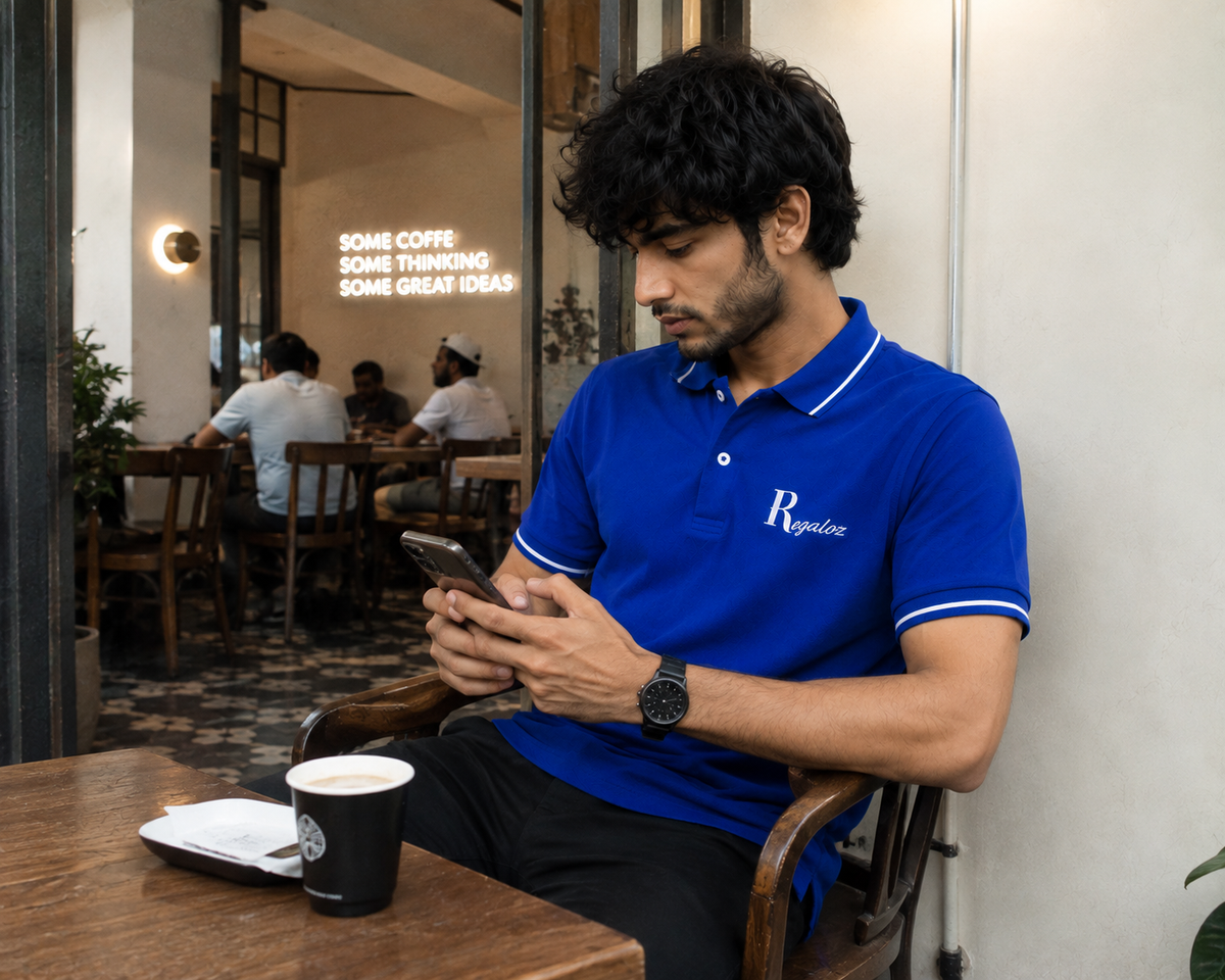 Regaloz Streetline Polo BLUE Fit  Classic Shirt