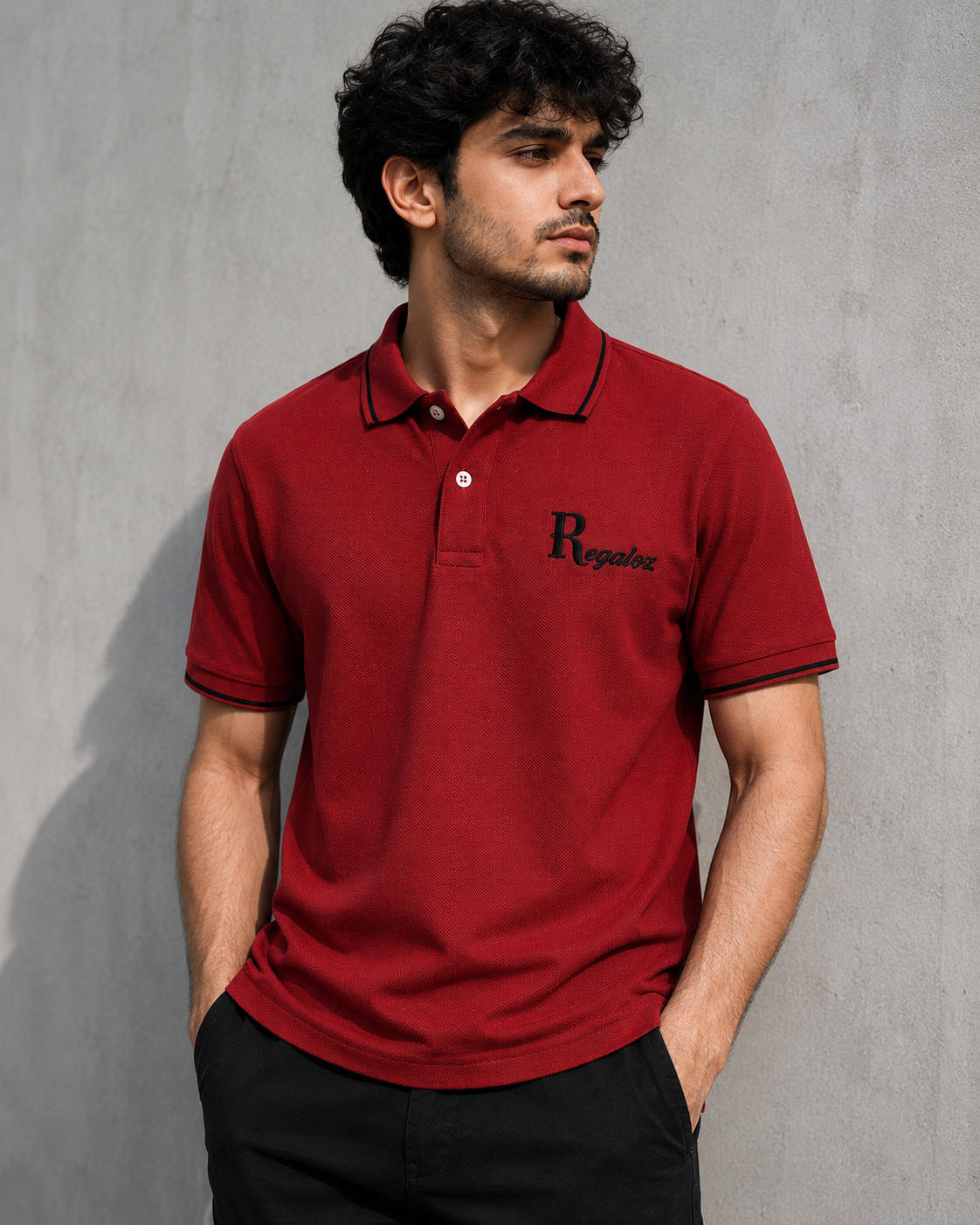 Regaloz Streetline Polo RED Fit Classic Shirt