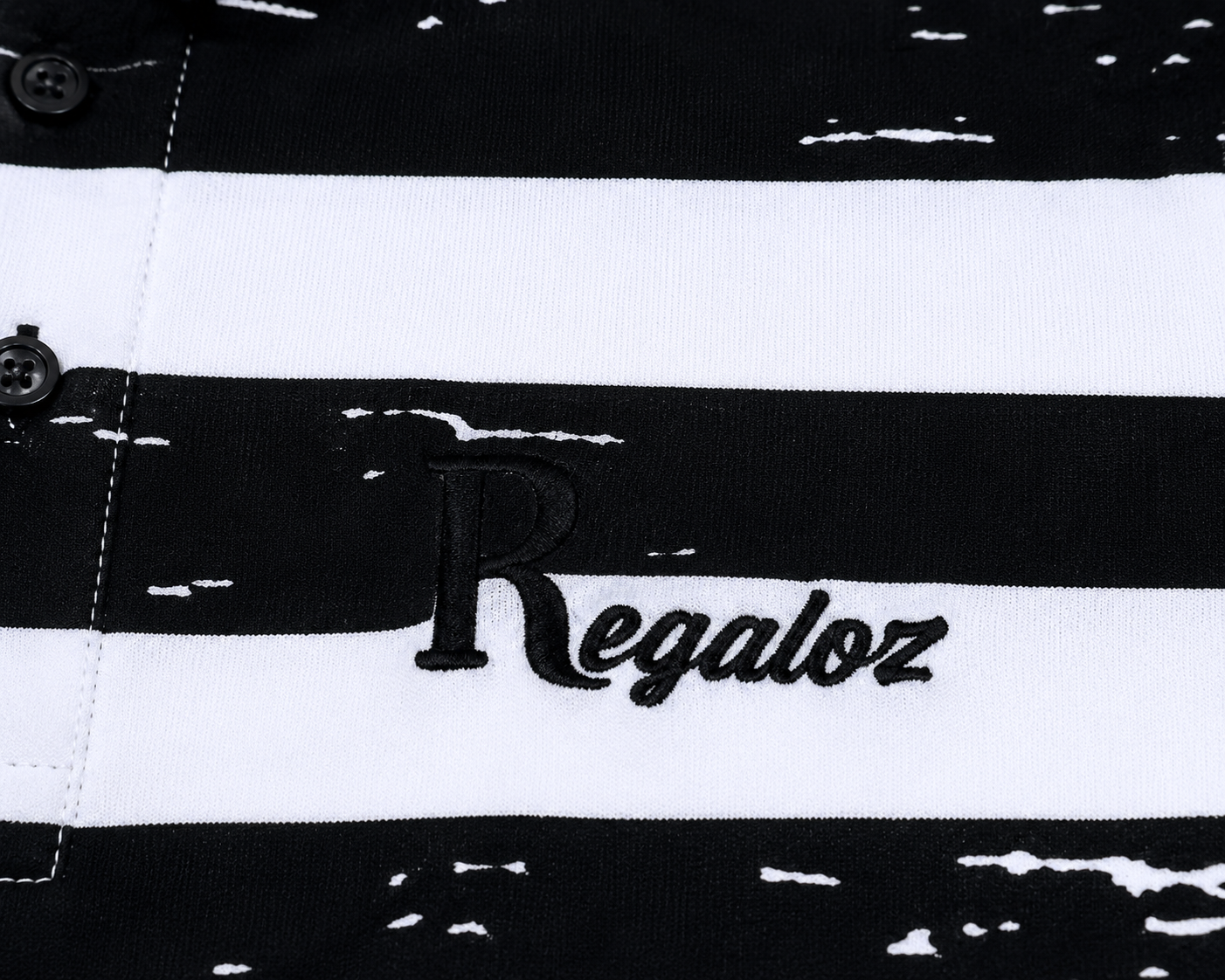 👕⚫⚪ Regaloz Polo Street Classic BLACK &amp; WHITE Striped Shirt