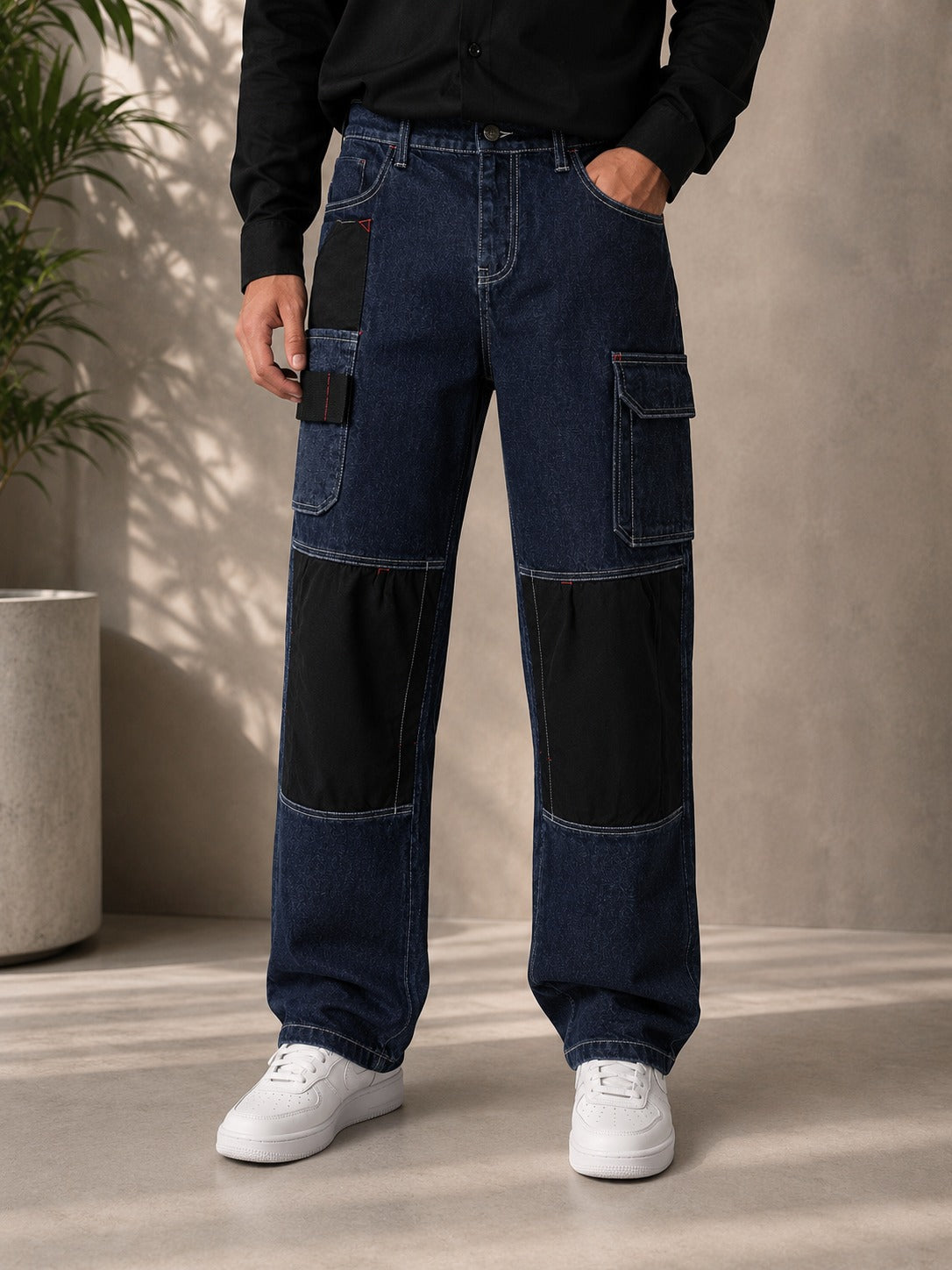 🖤 Midnight Utility Cargo Jeans