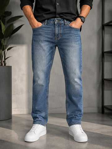 👖 Vintage Blue Straight-Fit Jeans — By Regaloz