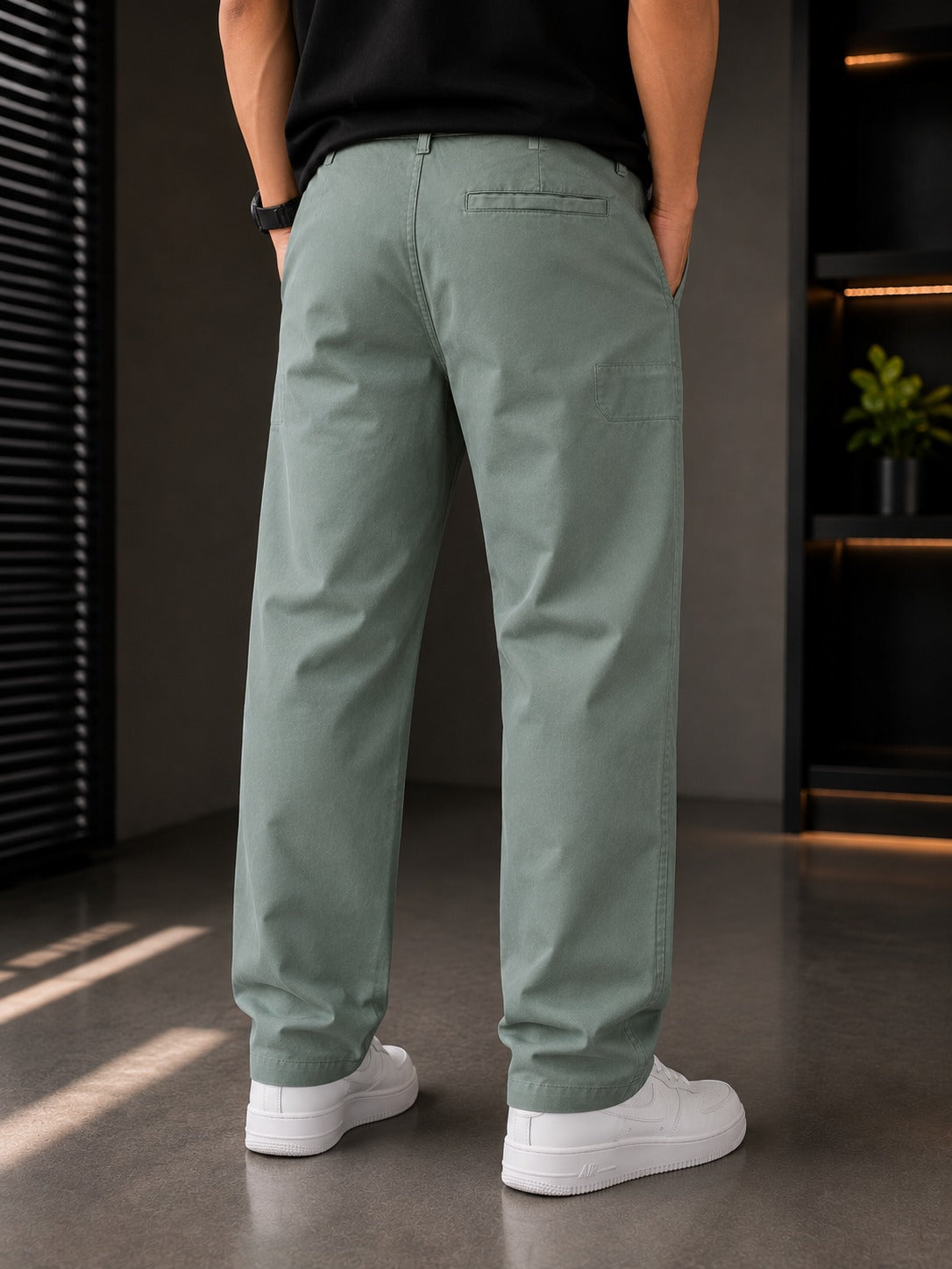 🌿 Sage Utility Straight Pants