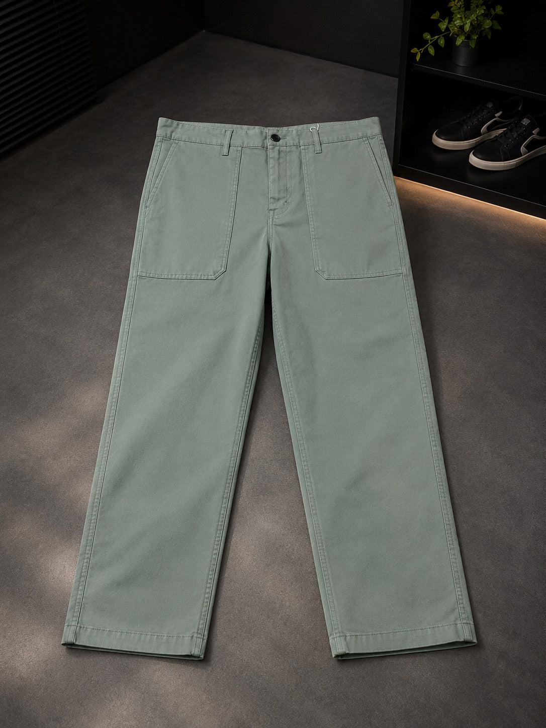 🌿 Sage Utility Straight Pants